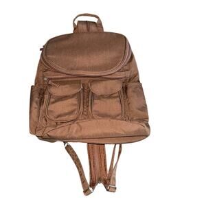 REI convertible backpack with Sling Zipper Brown w/silver hardware and pockets